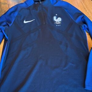 Nike Blue and Black French National team quarter zip